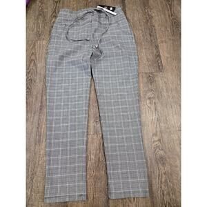 Joseph Ribkoff NWT Black White Drawstring Plaid Pants Style 223263 Size 8 Jogger